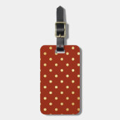 Elegante faux gouden rode polka stippen bagagelabel (Voorkant verticaal)