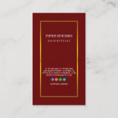 Elegante faux gouden schaar chique haarstylist visitekaartje (Achterkant)