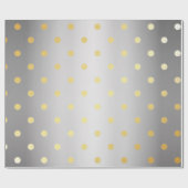 Elegante faux gouden zilveren polka stippen cadeaupapier (Vlak)