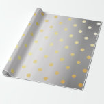 Elegante faux gouden zilveren polka stippen cadeaupapier<br><div class="desc">Elegante en moderne poka stipontwerpen.</div>