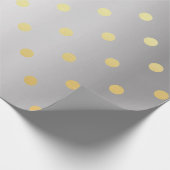 Elegante faux gouden zilveren polka stippen cadeaupapier (Hoek)
