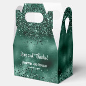 Elegante Faux Green Glitter en Folie bruiloft Bedankdoosjes (Geopend)