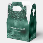 Elegante Faux Green Glitter en Folie bruiloft Bedankdoosjes (Geopend)