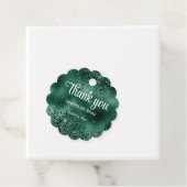 Elegante Faux Green Glitter en Folie bruiloft Bedankjes Labels (In situ)
