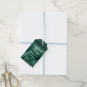 Elegante Faux Green Glitter en Folie bruiloft Cadeaulabel (Met Touw)