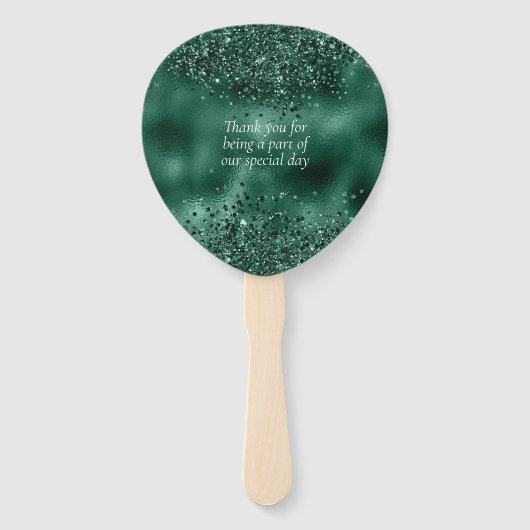 Elegante Faux Green Glitter en Folie bruiloft Handwaaier