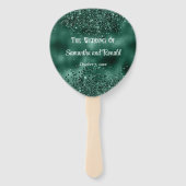 Elegante Faux Green Glitter en Folie bruiloft Handwaaier