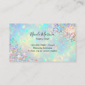Elegante Faux Holografische Opal Cupcake Bakkerij  Visitekaartje (Achterkant)