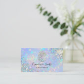 Elegante Faux Holografische Regenboog Glitter Cupc Visitekaartje (Staand voorkant)