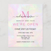 Elegante Faux Holographic We zijn open iriserend Flyer (Achterkant)