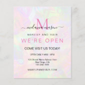 Elegante Faux Holographic We zijn open iriserend Flyer (Voorkant)