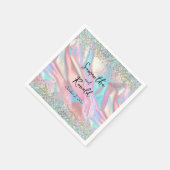 Elegante faux iriserende Folie en glitter bruiloft Servet (Hoek)