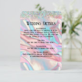 Elegante faux iriserende Folie en glitter Informatiekaartje (Staand voorkant)