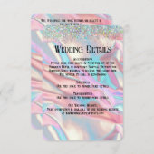 Elegante faux iriserende Folie en glitter Informatiekaartje (Voorkant / Achterkant)