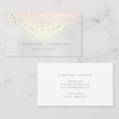 Elegante faux iriserende grijze huidverzorging visitekaartje (Voorkant / Achterkant)