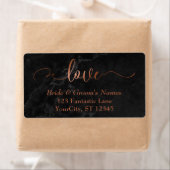 Elegante Faux koperen Folie, zwart marmer liefde s Etiket (Insitu)