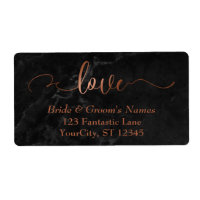Elegante Faux koperen Folie, zwart marmer liefde s