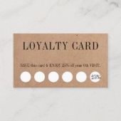 Elegante Faux Kraft White Salon 5+1 Klantenkaartje (Voorkant)