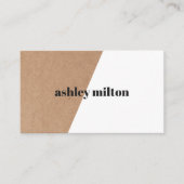 Elegante Faux Kraft Wit Bold Geometrisch Consultan Visitekaartje (Voorkant)