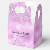 Elegante faux Lila glitter en Folie bruiloft Bedankdoosjes (Geopend)