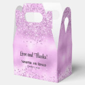 Elegante faux Lila glitter en Folie bruiloft Bedankdoosjes (Geopend)