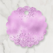 Elegante faux Lila glitter en Folie bruiloft Bedankjes Labels (Achterkant)