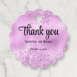 Elegante faux Lila glitter en Folie bruiloft Bedankjes Labels