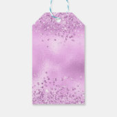 Elegante faux Lila glitter en Folie bruiloft Cadeaulabel (Achterkant)