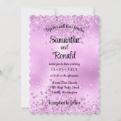 Elegante faux Lila glitter en Folie bruiloft Kaart (Voorkant)