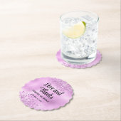 Elegante faux Lila glitter en Folie bruiloft Kartonnen Onderzetters (Insitu)