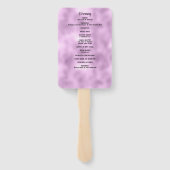 Elegante faux Lila glitter & Folie huwelijksprogra Handwaaier (Achterkant)