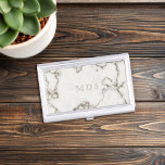 Elegante Faux Marble Monogram Business Card Case Visitekaarthouder<br><div class="desc">Voeg je initialen toe aan dit moderne marmer visitekaartje hoesje</div>