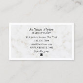 Elegante faux marmeren textuur ingelijst visitekaartje (Achterkant)