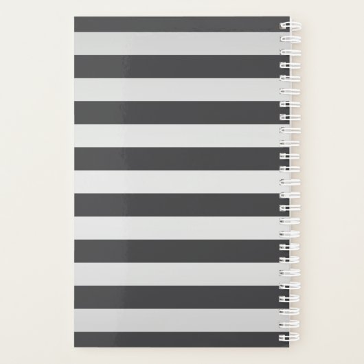 Elegante Faux Metalen Grijze Strepen Hair Stylist Planner (Achterkant)