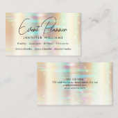 Elegante Faux Metallic Gold Bokeh Event Planner Visitekaartje (Voorkant / Achterkant)