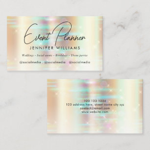 Elegante Faux Metallic Gold Bokeh Event Planner Visitekaartje