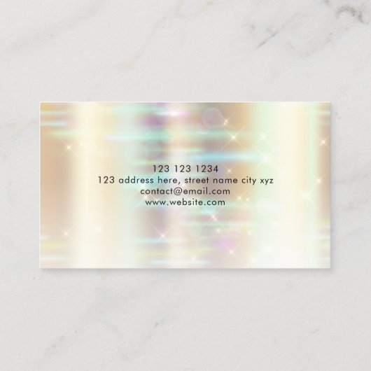 Elegante Faux Metallic Gold Bokeh Event Planner Visitekaartje (Achterkant)