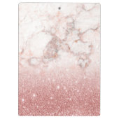 Elegante Faux nam Goud schittert Witte Marmeren Klembord (Achterkant)