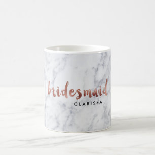 elegante faux nam gouden wit marmeren bruidsmeisje koffiemok