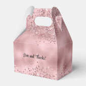 Elegante Faux Pink Glitter en Folie bruiloft Bedankdoosjes (Achterkant)