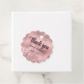 Elegante Faux Pink Glitter en Folie bruiloft Bedankjes Labels (In situ)