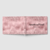 Elegante Faux Pink Glitter en Folie bruiloft Gastenboek (Volledig)
