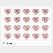 Elegante Faux Pink Glitter en Folie bruiloft Hart Sticker (Vel)