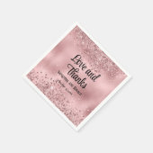Elegante Faux Pink Glitter en Folie bruiloft Servet (Hoek)