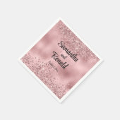 Elegante Faux Pink Glitter en Folie bruiloft Servet (Hoek)