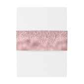 Elegante Faux Pink Glitter en Folie bruiloft Uitnodigingen Wikkel (Achterkant Voorbeeld)