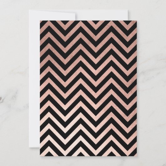 Elegante Faux Roos Gold Chevron Graduation Party Kaart (Achterkant)