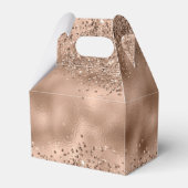 Elegante Faux Roos Gold Glitter en Folie bruiloft Bedankdoosjes (Achterkant)