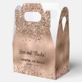 Elegante Faux Roos Gold Glitter en Folie bruiloft Bedankdoosjes (Geopend)