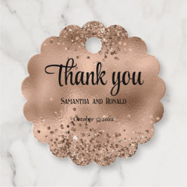 Elegante Faux Roos Gold Glitter en Folie bruiloft Bedankjes Labels